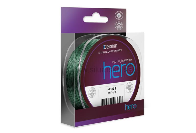 Šnúra Delphin HERO 8 / zelená 0,25mm 19,10kg 1000m