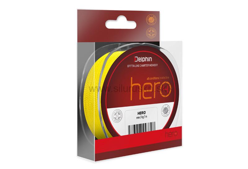 Šnúra Delphin HERO 4 / fluo žltá 0,18mm 12,30kg 117m