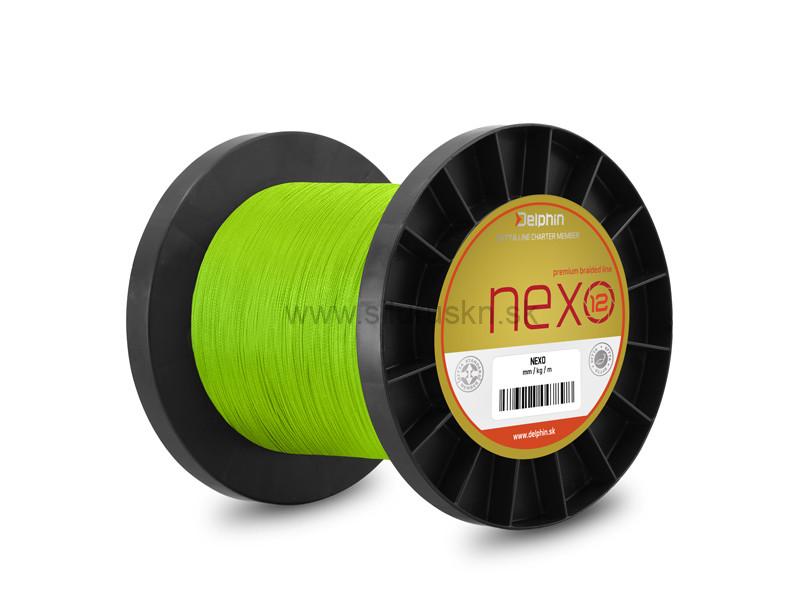 Šnúra Delphin NEXO 12 / fluo zelená 0,10mm 15lbs 1300m