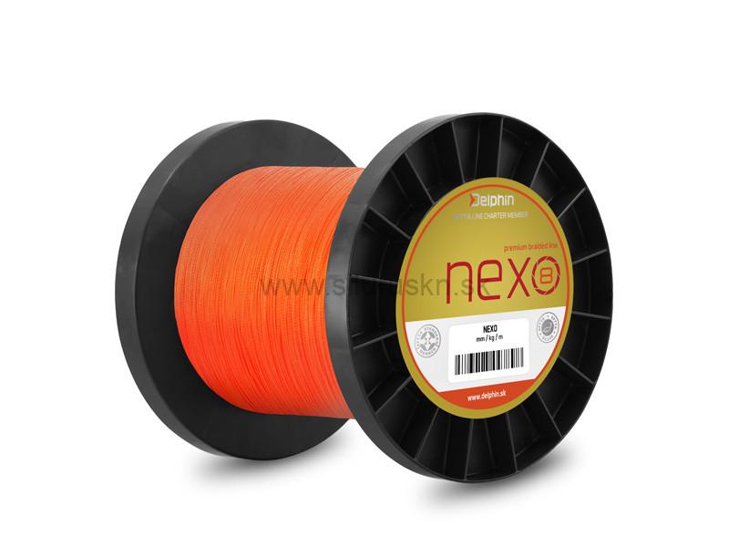 Šnúra Delphin NEXO 8 / fluo oranžová 0,12mm 16,5lbs 1300m