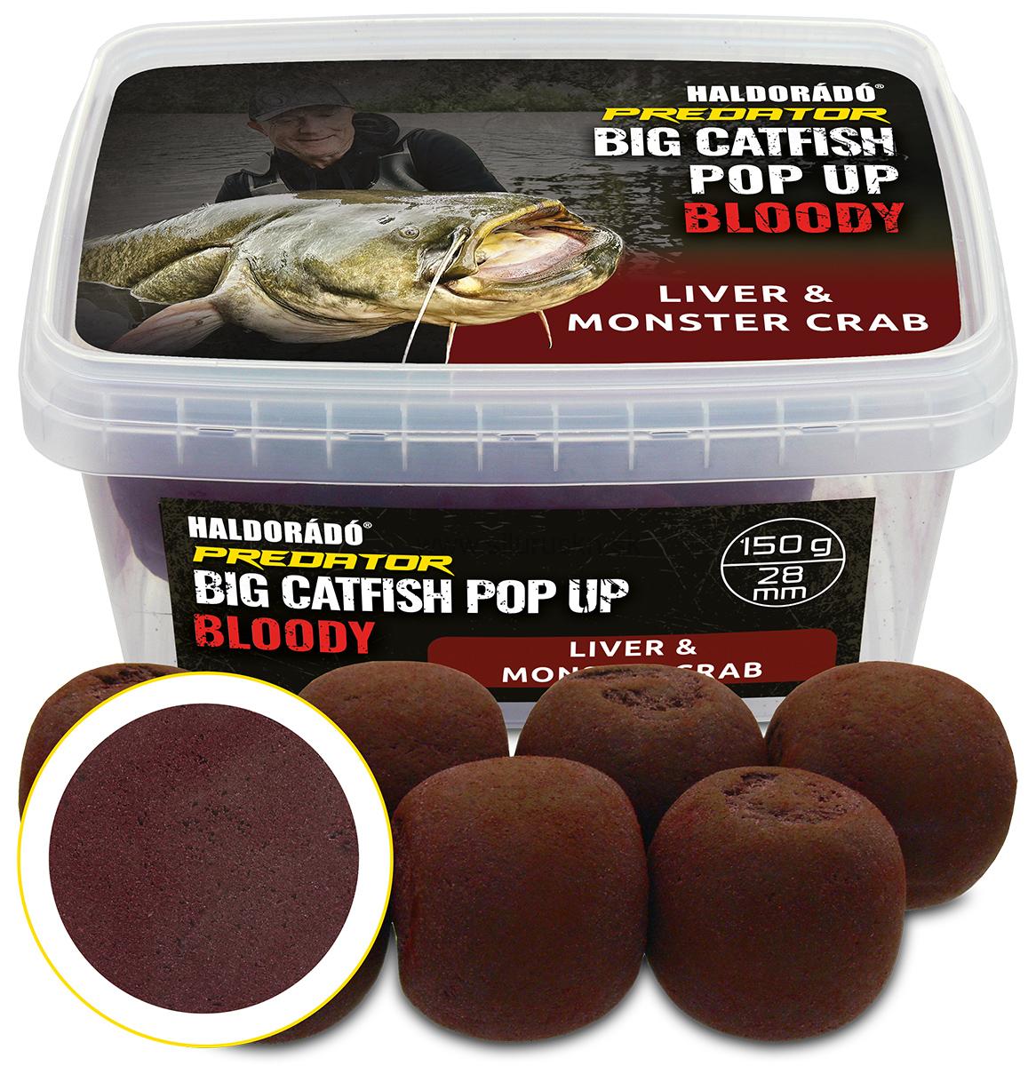Boilies Haldorádó Catfish Pop Up Bloody 28mm Liver - Monster Crab