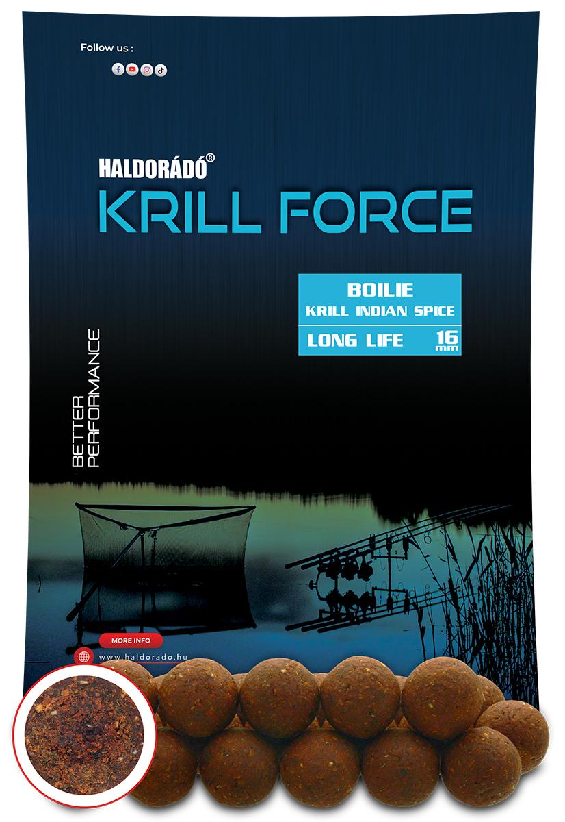 Boilies Haldorádó KRILL FORCE Boilie Long Life 16mm 700g Krill Indian Spice