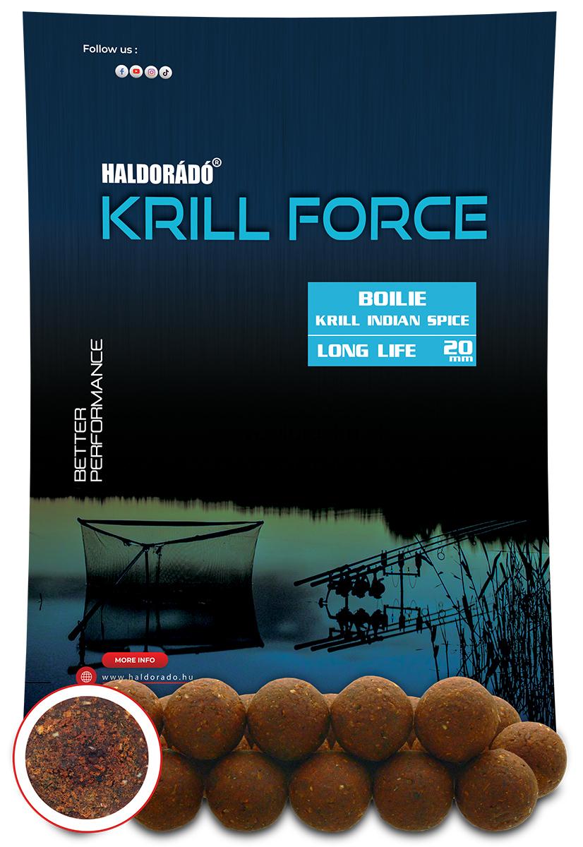 Boilies Haldorádó KRILL FORCE Boilie Long Life 20mm 700g Krill Indian Spice