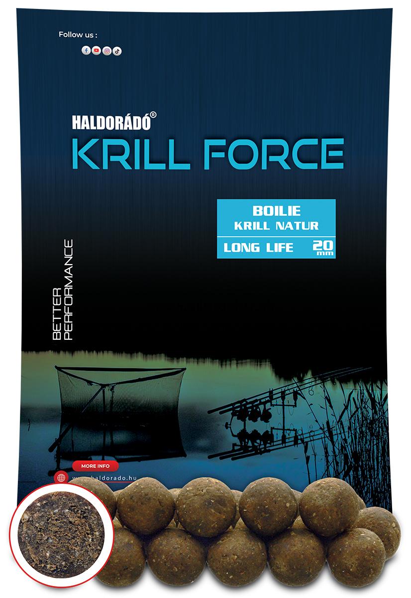 Boilies Haldorádó KRILL FORCE Boilie Long Life 20mm 700g Krill Natur