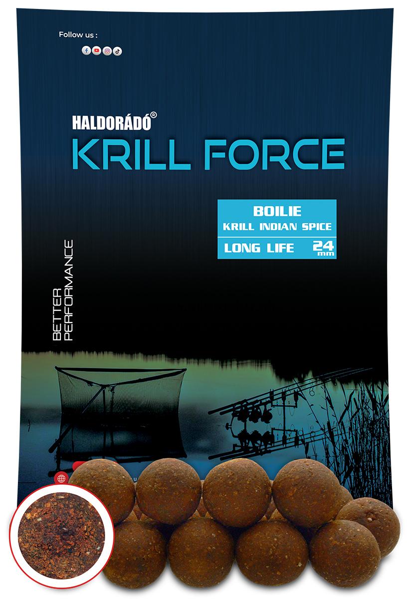 Boilies Haldorádó KRILL FORCE Boilie Long Life 24mm 700g Krill Indian Spice