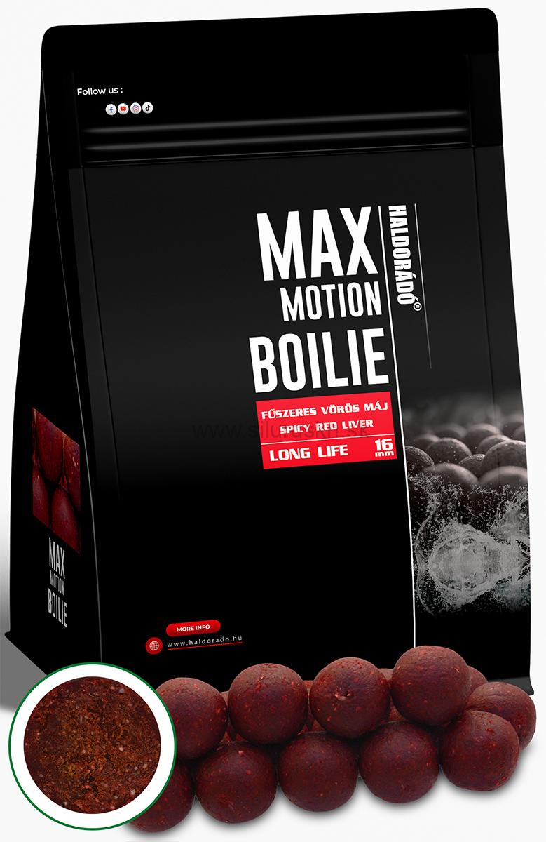 Boilies HALDORADO Max Motion Boilie Long Life 16mm 800g Korenistá červená pečeň